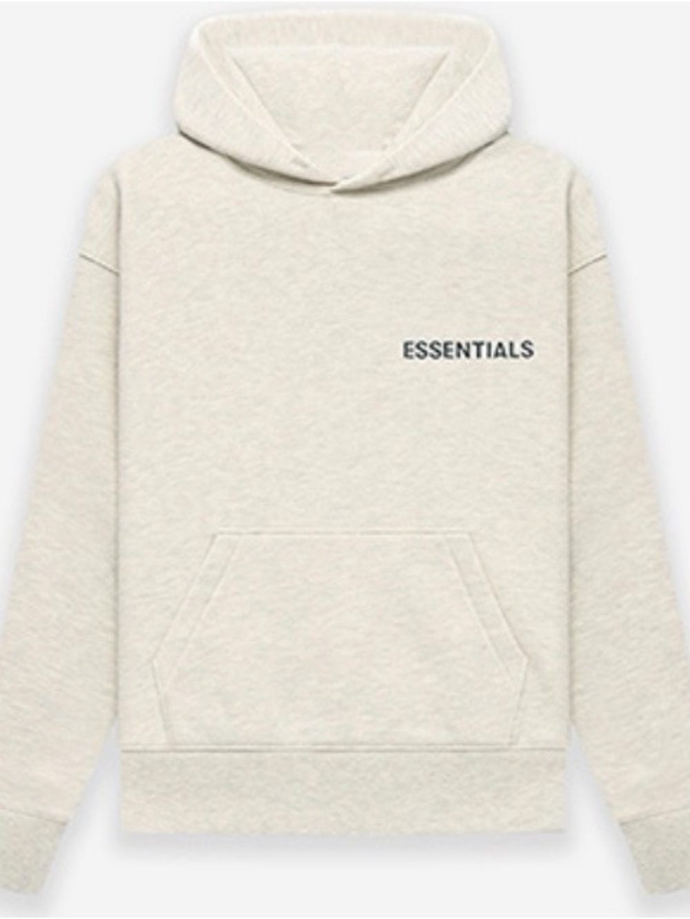 Essentials Men's Cream Hoodie with Small Chest Logo